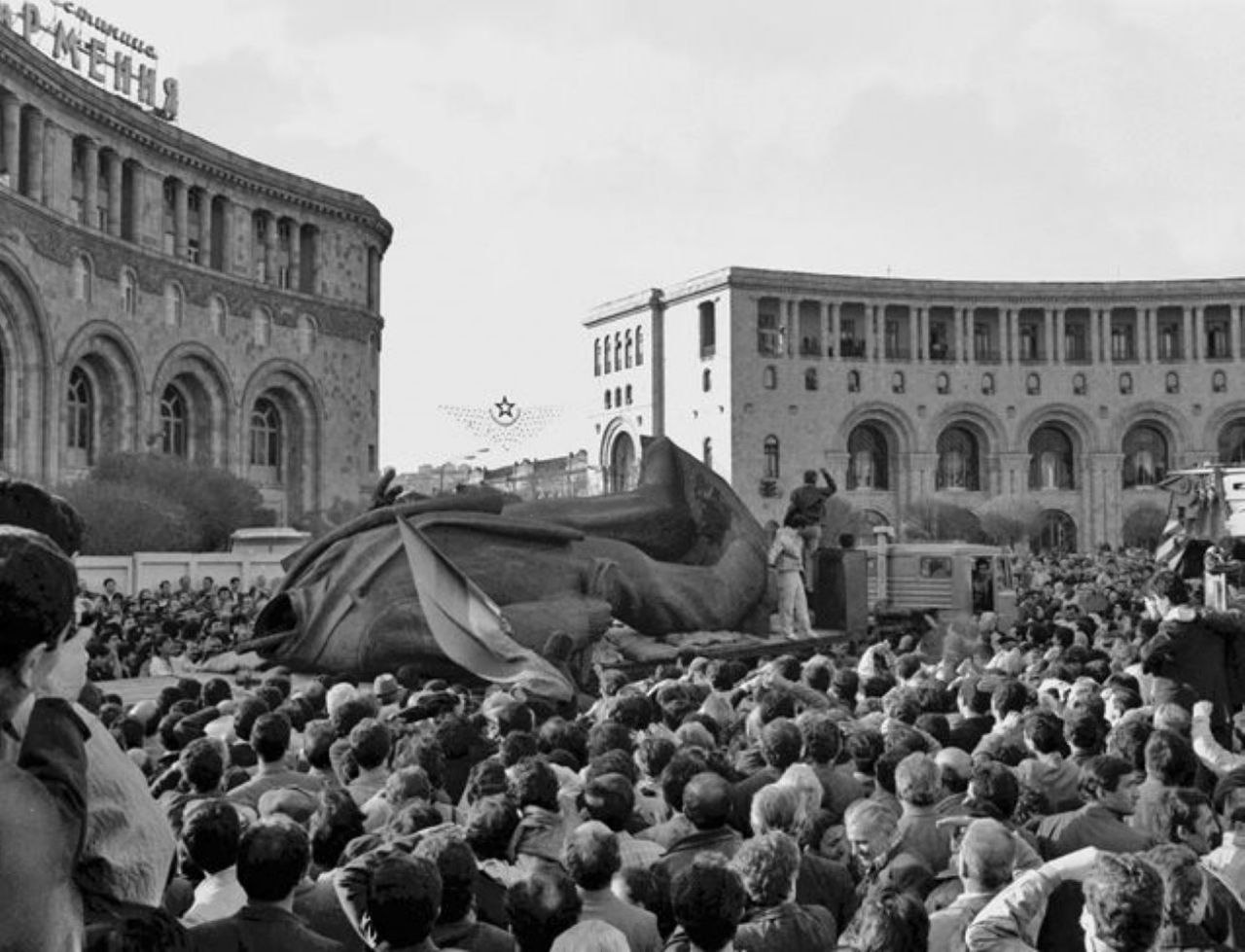 The statues of Lenin were toppled in Armenia back in 1991...