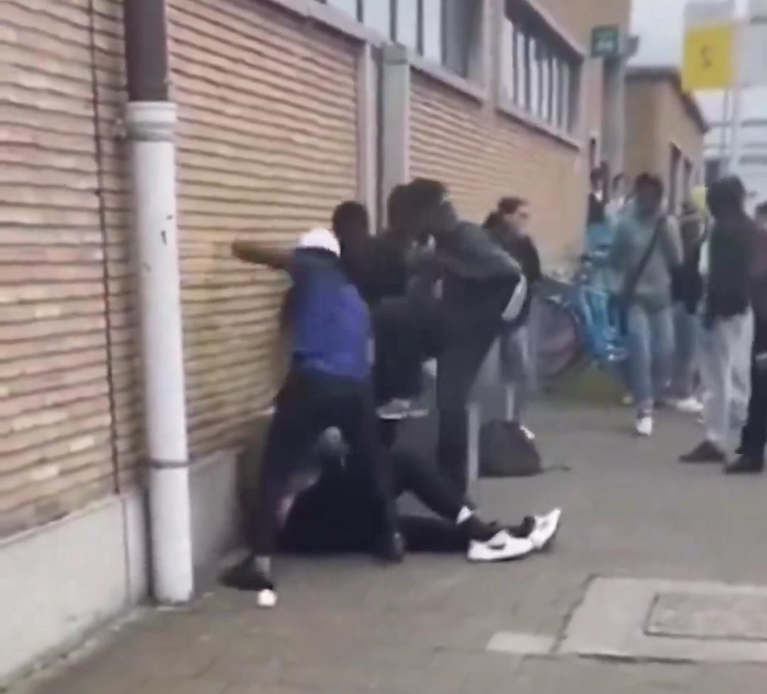 A group of Negroes attack a young White man in Belgium, causing him brain damage....