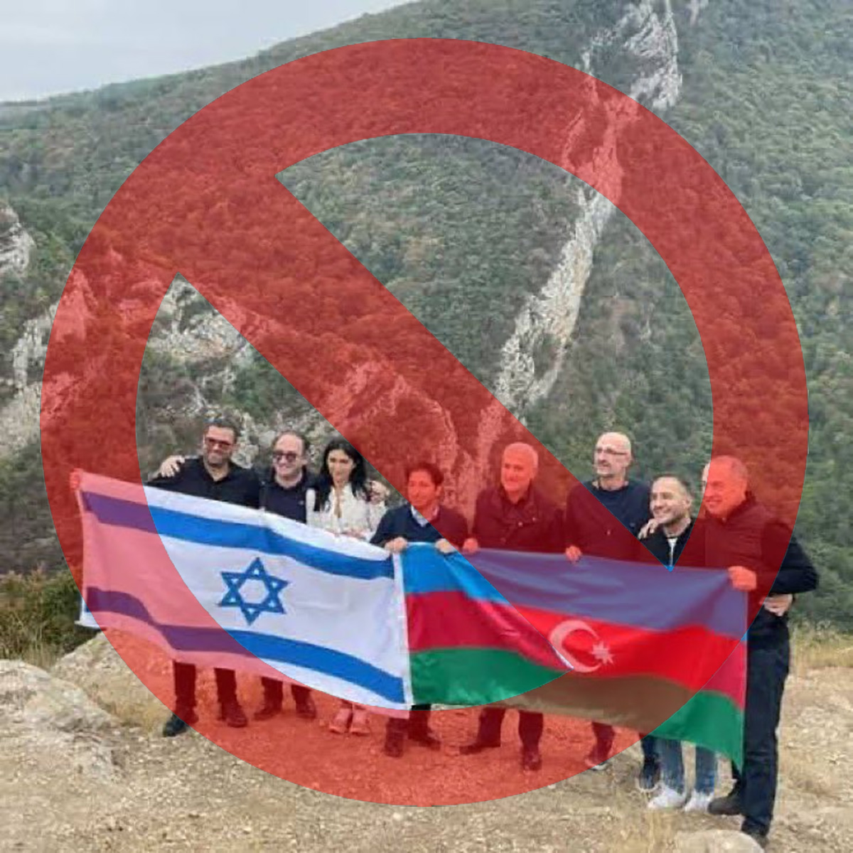 Azerbaijanis and Jews held their flags side by side on our occupied lands and took pictures. The Jews no longer hide their animosity towards us...
