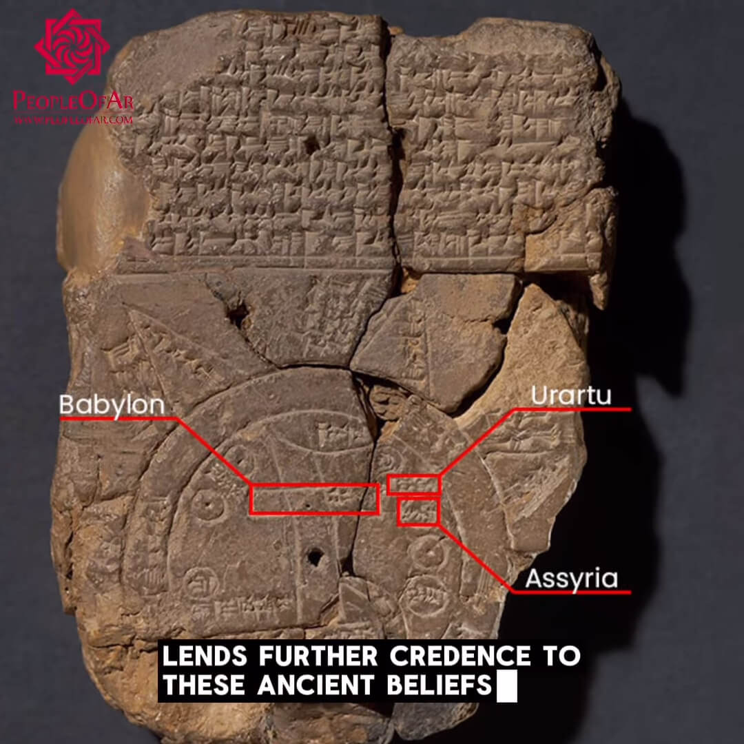 The Babylonian clay map depicts the geographical locations that are part of the so-called "known world" in that settlement...