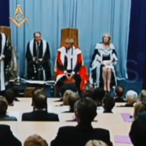Here is how the Jewish puppet Donald Trump participates in a Masonic ritual in his younger days...