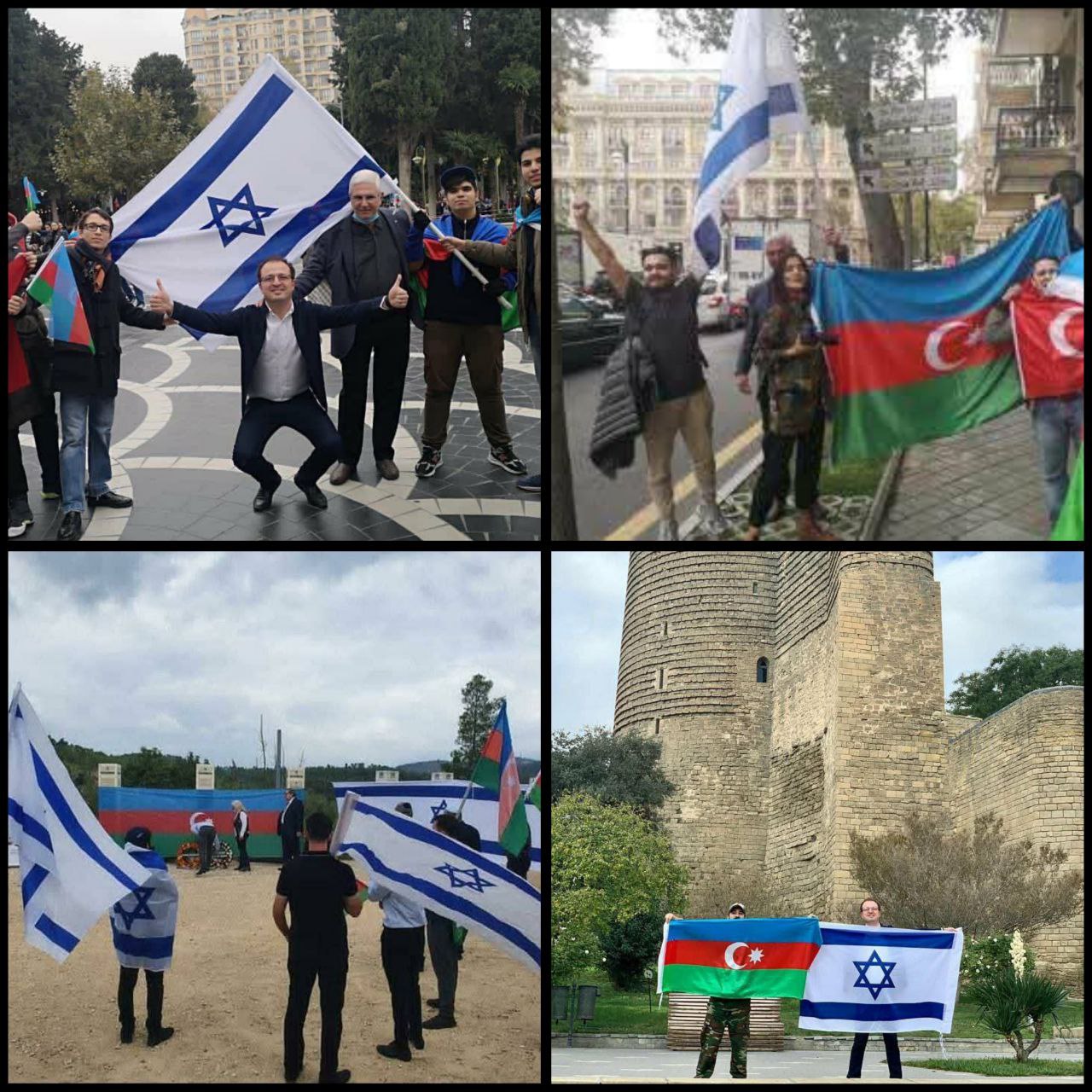 The Turks in Azerbaijan are expressing their support for the Zionist criminal regime...