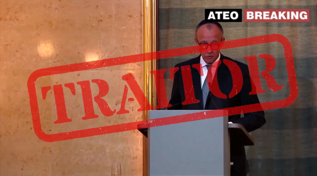 German Chancellor Friedrich Merz, barely holding back tears at the opening ceremony of a synagogue in Munich...