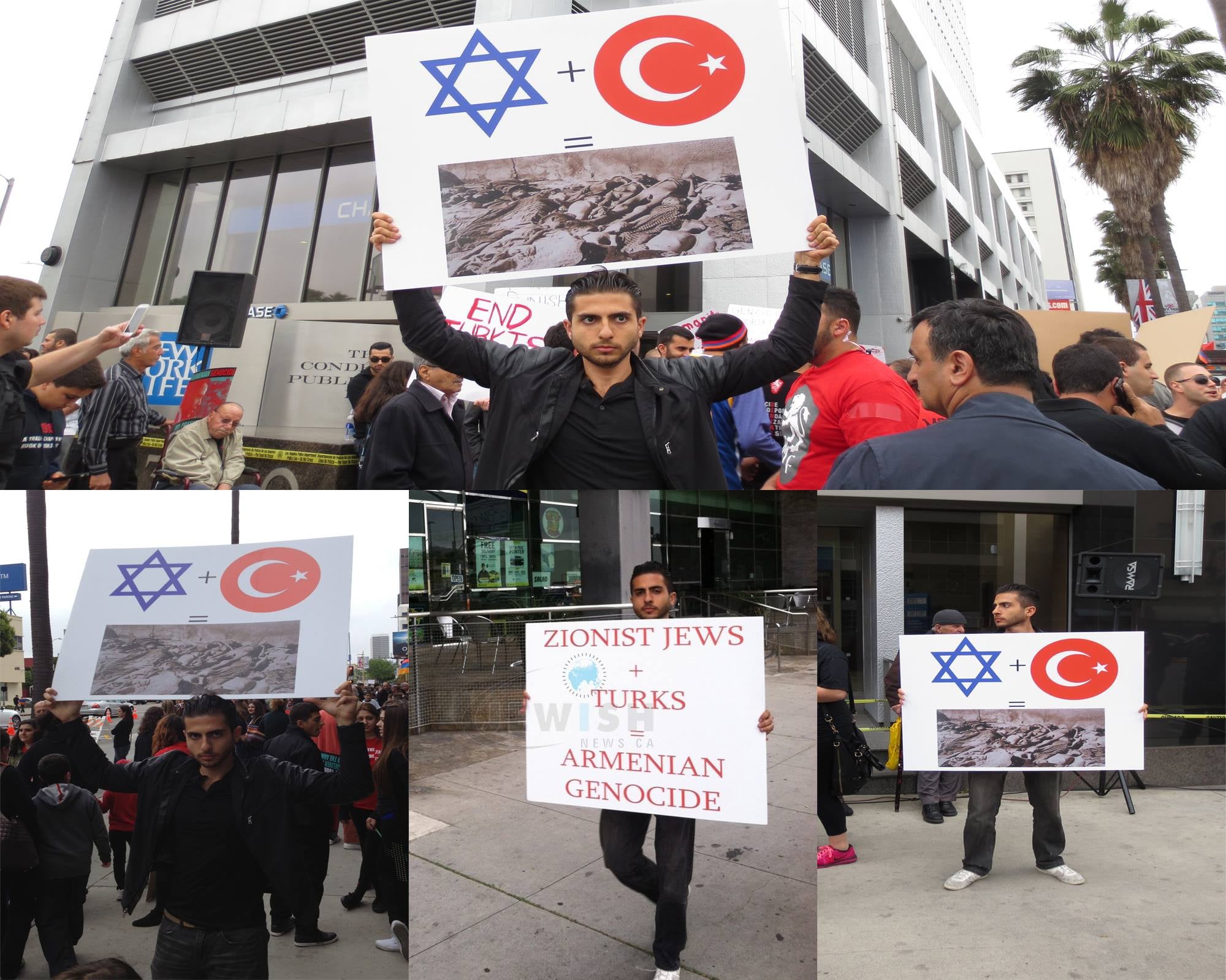 In front of Turkish consulate in Los Angeles