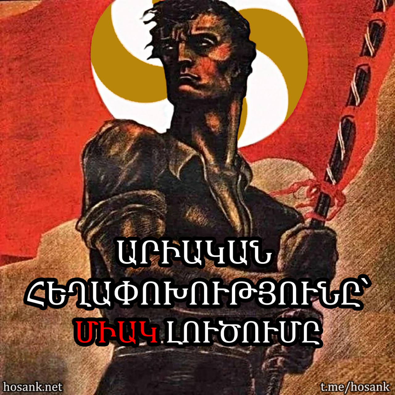 Թող ոչ մեկը հանկարծ չկասկածի, որ Հայաստանում «Հոսանք»-ն է միակ քաղաքական շարժումը, որը կարող է մեր ազգի մեջ արթնացնել արիական ոգին...